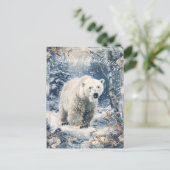 Cute Polar Beer Winter Kerstmis Feestdagenkaart (Staand voorkant)