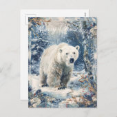 Cute Polar Beer Winter Kerstmis Feestdagenkaart (Voorkant / Achterkant)