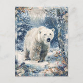 Cute Polar Beer Winter Kerstmis Feestdagenkaart (Voorkant)