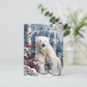 Cute Polar Beer Winter Kerstmis Feestdagenkaart (Staand voorkant)