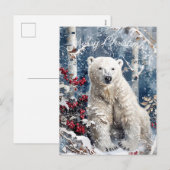 Cute Polar Beer Winter Kerstmis Feestdagenkaart (Voorkant / Achterkant)