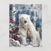 Cute Polar Beer Winter Kerstmis Feestdagenkaart (Voorkant)