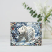 Cute Polar Beer Winter Kerstmis Feestdagenkaart (Staand voorkant)