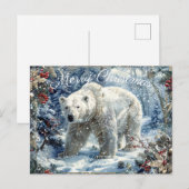 Cute Polar Beer Winter Kerstmis Feestdagenkaart (Voorkant / Achterkant)