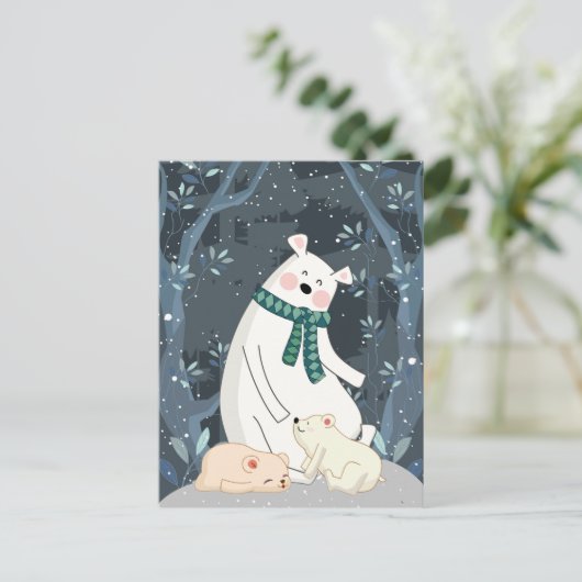 Cute Polar-Beren Briefkaart (Staand voorkant)