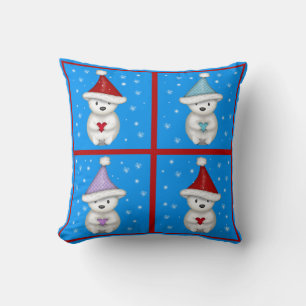 Cute Polar Beren Colorful Kerstdesign Kussen