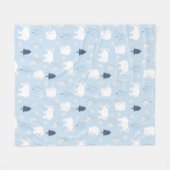 Cute Polar-Beren Fleece Deken (Voorkant (Horizontaal))
