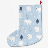 Cute Polar-Beren Grote Kerstsok (Achterkant)