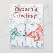 Cute Polar-Beren in rood en groen geslacht Briefkaart (Voorkant)