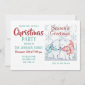 Cute Polar-Beren in rood en groen geslacht Kaart (Voorkant)