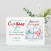 Cute Polar-Beren in rood en groen geslacht Kaart (Staand voorkant)