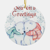 Cute Polar-Beren in rood en groen geslacht Keramisch Ornament (Voorkant)