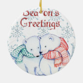 Cute Polar-Beren in rood en groen geslacht Keramisch Ornament (Achterkant)