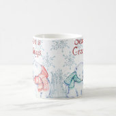 Cute Polar-Beren in rood en groen geslacht Koffiemok (Center)