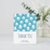 Cute Polar beren in Santa Hats Kerstmis Dank u Briefkaart (Staand voorkant)