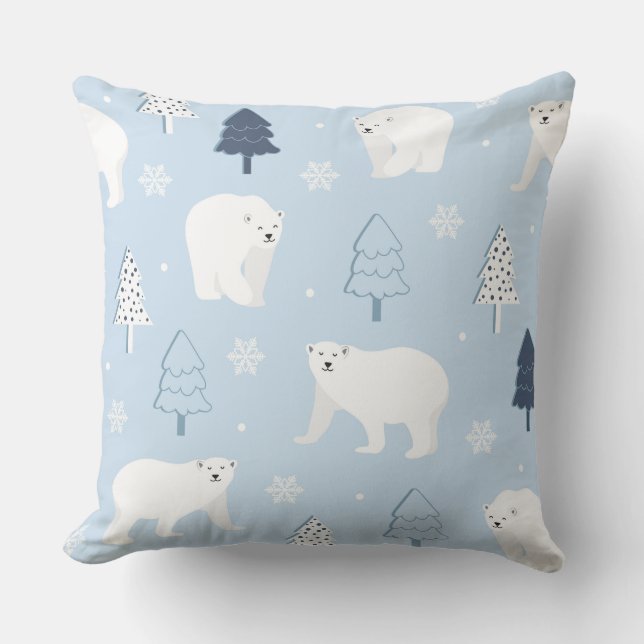 Cute Polar-Beren Kussen (Voorkant)