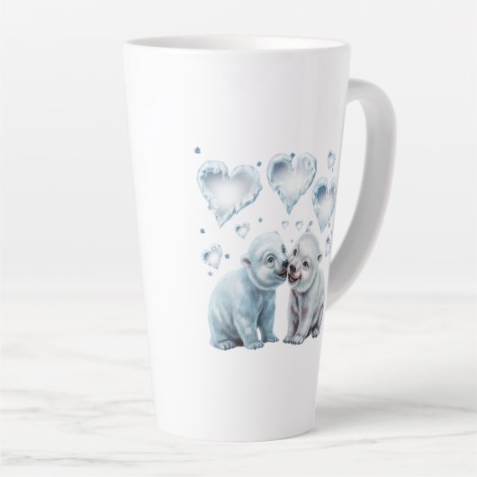 Cute Polar-Beren Latte Mok (Rechterhoek)