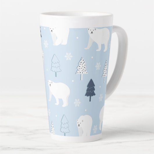 Cute Polar-Beren Latte Mok (Rechterhoek)