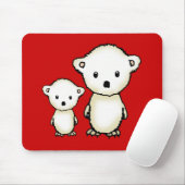 Cute Polar Beren Mousepad Muismat (Met muis)
