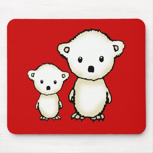 Cute Polar Beren Mousepad Muismat (Voorkant)