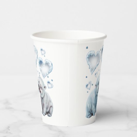 Cute Polar-Beren Papieren Bekers (Rechts)