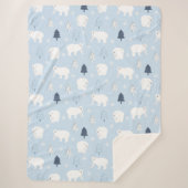 Cute Polar-Beren Sherpa Deken (Voorkant)