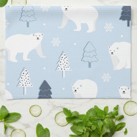 Cute Polar-Beren Theedoek (Gevouwen)