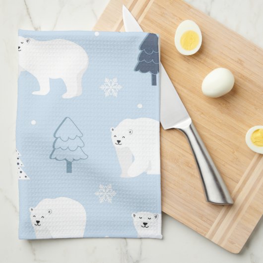 Cute Polar-Beren Theedoek (Quarter Fold)