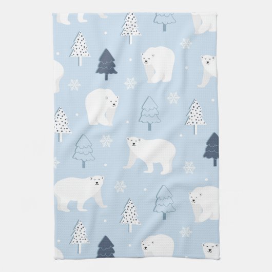 Cute Polar-Beren Theedoek (Verticaal)