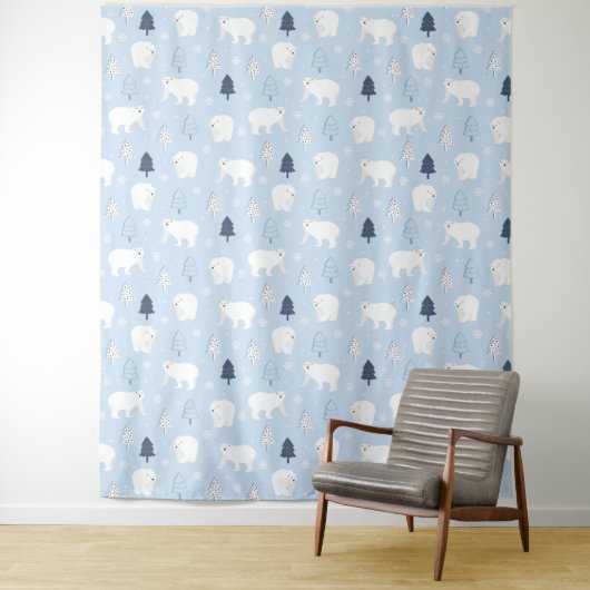 Cute Polar-Beren Wandkleed (In situ)