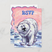 Cute Polar Party Center RSVP (Voorkant / Achterkant)