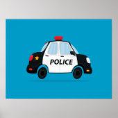 Cute Police Car Art Poster (Voorkant)