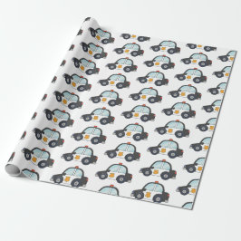 Cute Police Car Pattern Cadeaupapier