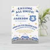Cute Police Invitation for Birthday Officer Patrol Kaart (Staand voorkant)