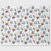 Cute Police Officer en Car Birthday Party Cadeaupapier (Vlak)