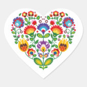 💗 Cute polish Folk Wycinanki Hart Sticker (Voorkant)