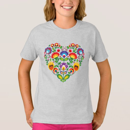 💗 Cute polish Folk Wycinanki T-shirt (Voorkant)