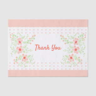 Cute Polka Dot and Floral Design Tissuepapier