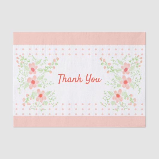 Cute Polka Dot and Floral Design Tissuepapier (Voorkant)