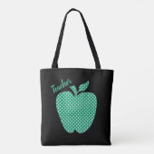 Cute Polka Dot Apple Black Teachers Tote Bag (Achterkant)