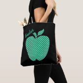 Cute Polka Dot Apple Black Teachers Tote Bag (Dichtbij)