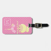 Cute Polka Dot Ballerina Bagagelabel (Voorkant horizontaal)