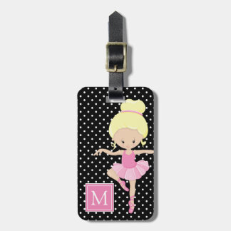 Cute Polka Dot Ballerina Bagagelabel