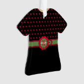 Cute Polka Dot Belted Dress-kerstversiering Ornament (voorkant)