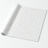 Cute Polka Dot Blue Yellow Terracotta Waterverf Cadeaupapier (Uitgerold)