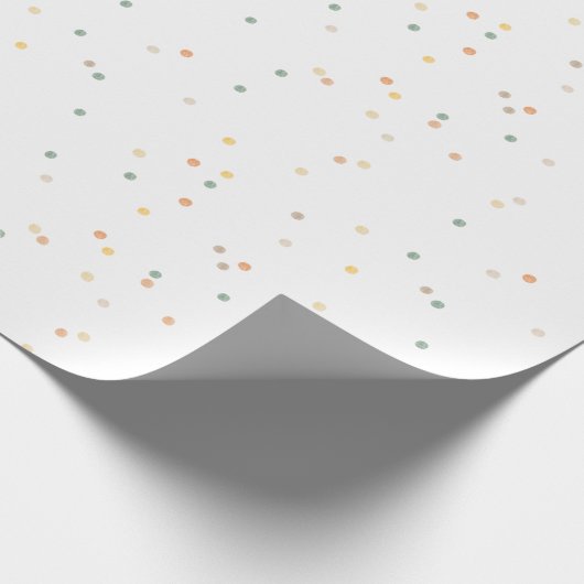 Cute Polka Dot Blue Yellow Terracotta Waterverf Cadeaupapier (Hoek)