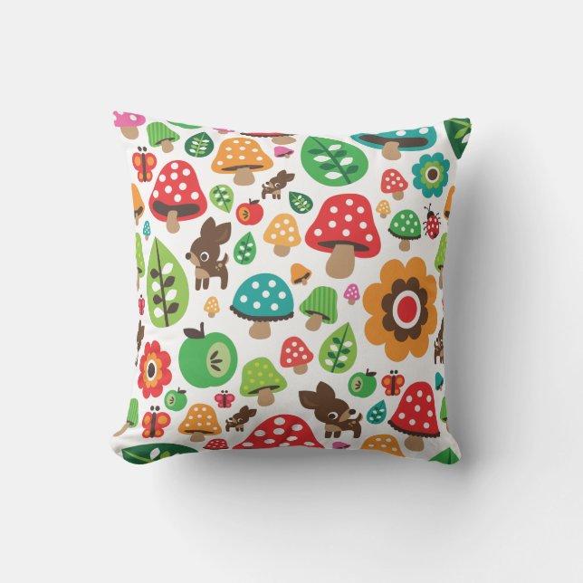 Cute polka dot butterfy flower retro retro herder kussen (Voorkant)