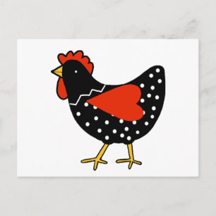 Cute Polka Dot Chicken Briefkaart