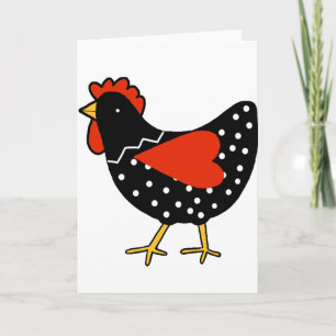 Cute Polka Dot Chicken Feestdagen Kaart