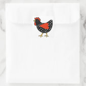 Cute Polka Dot Chicken Vierkante Sticker (Tas)